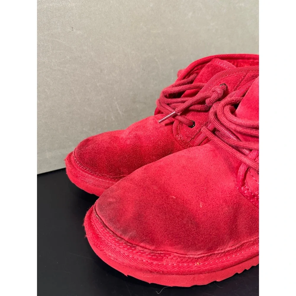 UGG Neumel Red Suede Lace Up Chukka Boots Mens Womens‎ Unisex